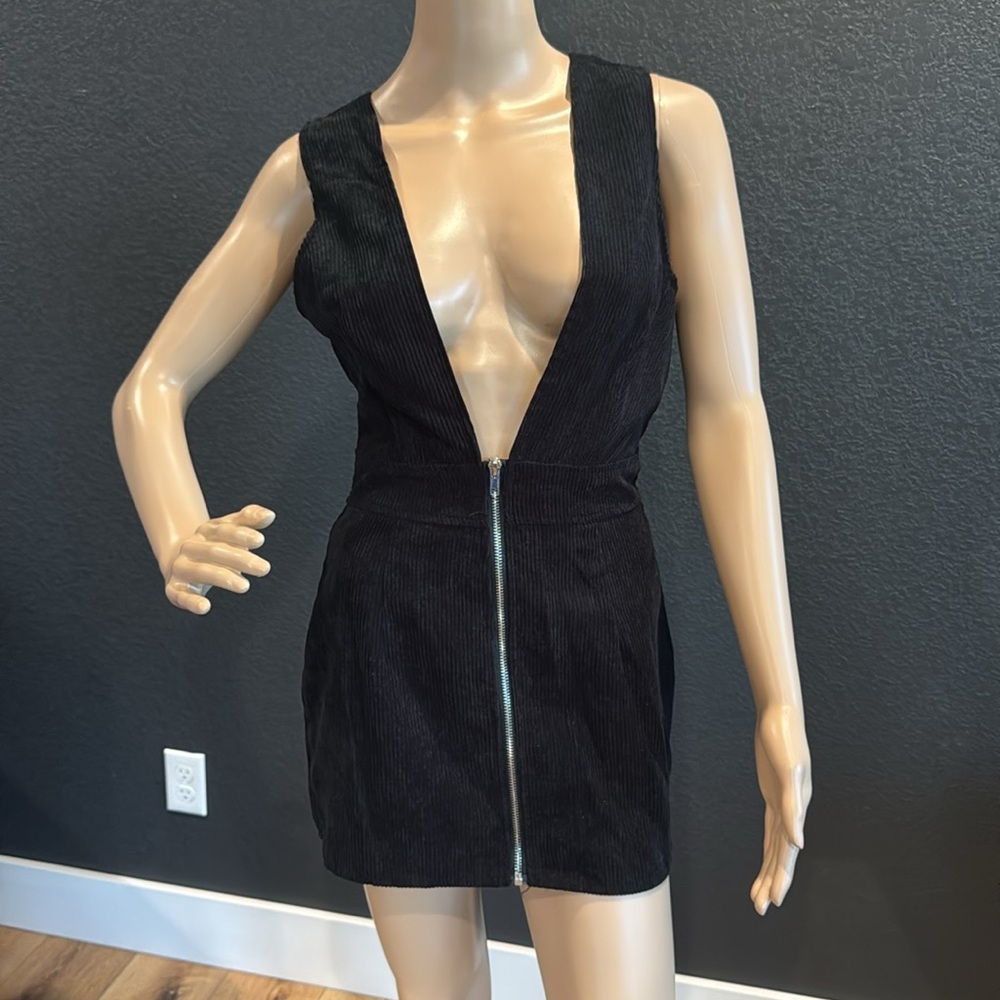Elegant Black Zipper corduroy Dress SHEIN Small petite - Picture 7 of 7